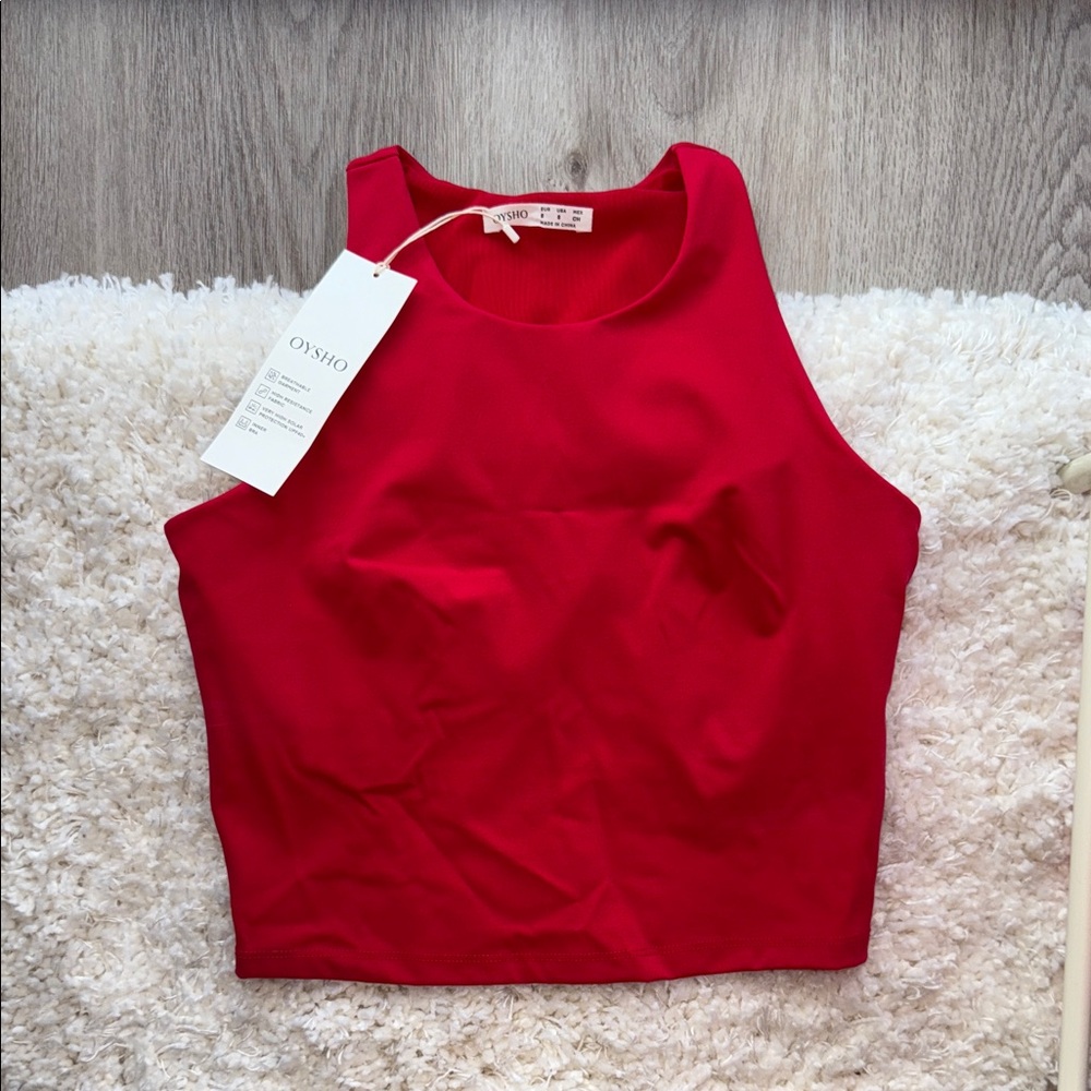 Oysho Women's Vibrant Red Tank Top